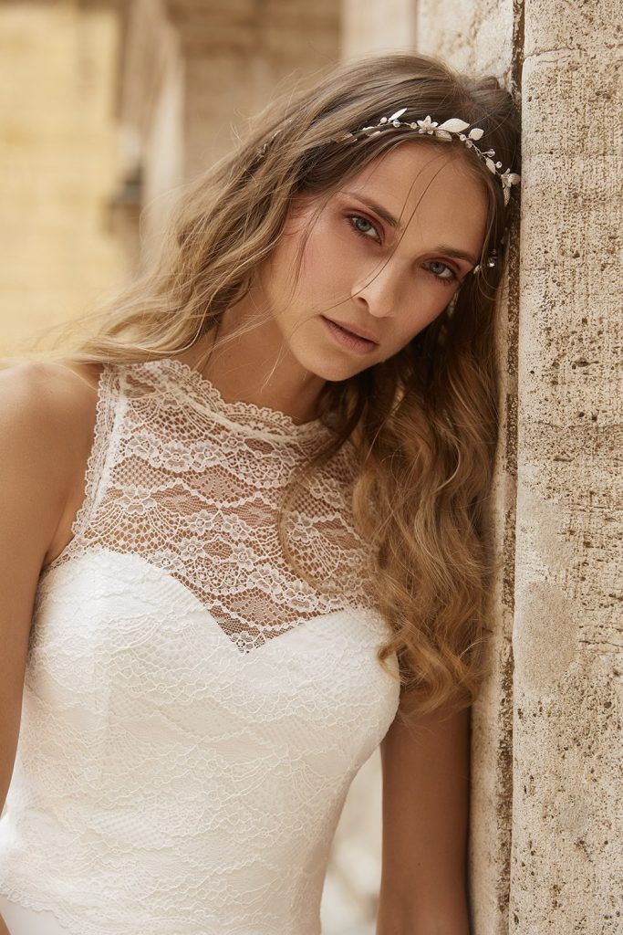 Crop top bruidsjurk Boho trouwjurk